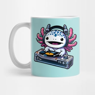 Tiny DJ Axolotl - Adorable Salamander Amphibian Mug